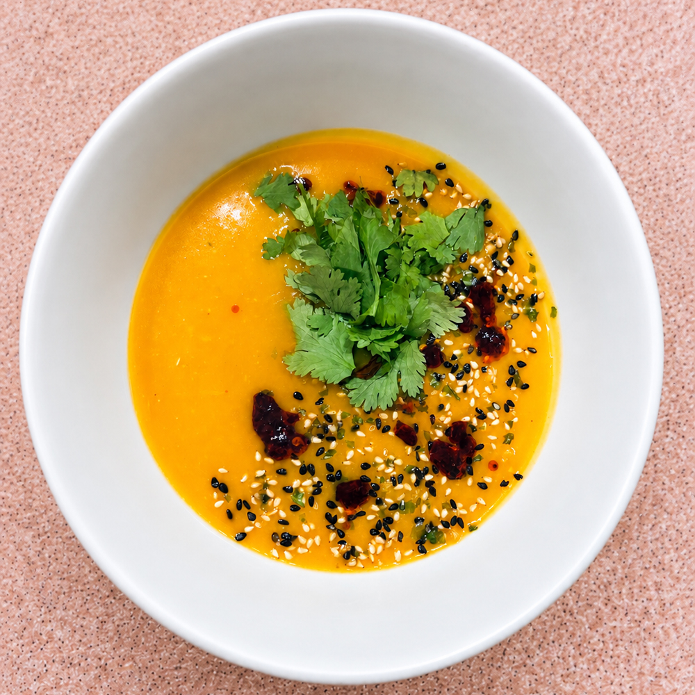 bowl of roasted butternut & miso bisque